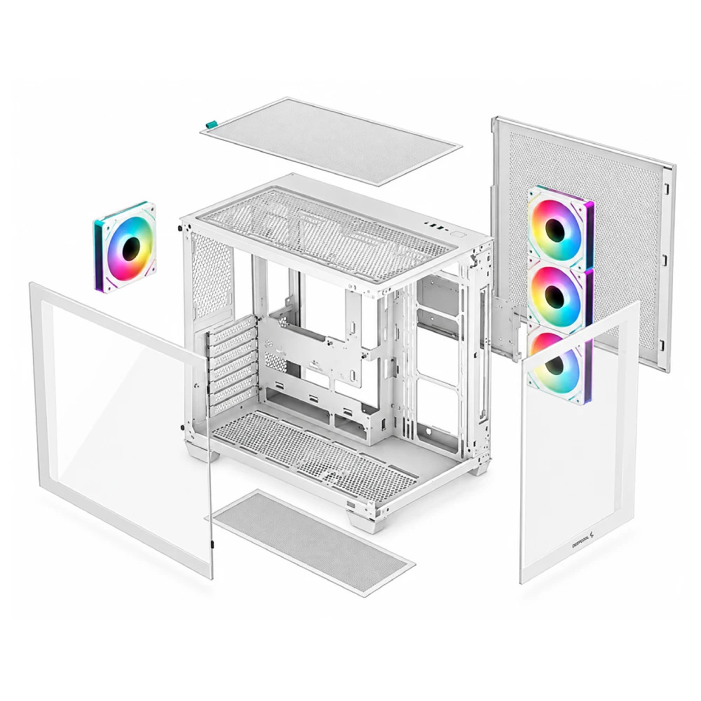 DeepCool Mid Tower Cabinet (ITX/Micro-ATX/ATX) CG530 4F White - Image 2