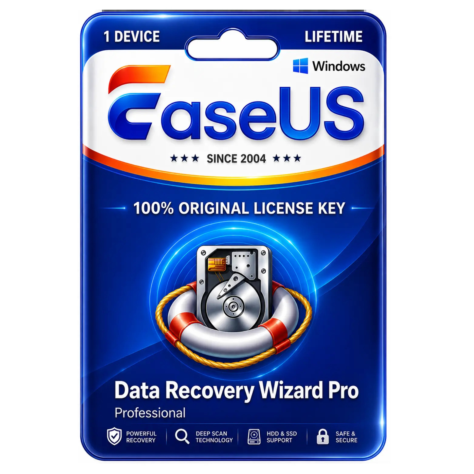 EaseUS Data Recovery 1 Device, Lifetime License Key for Windows