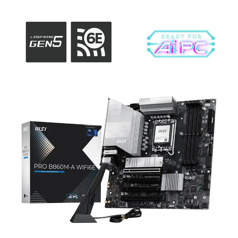 MSI Motherboard PRO B860M-A WIFI6E DDR5 For Ultra Processors