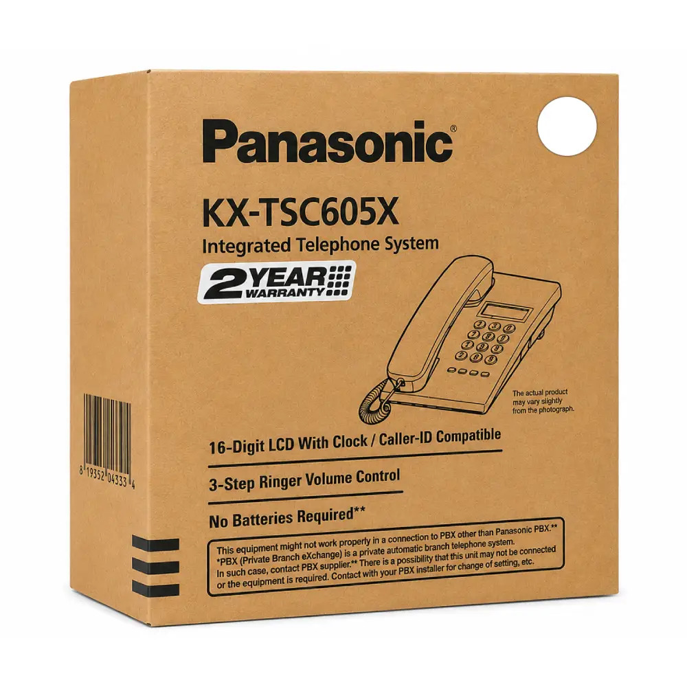Panasonic Wired Telephone Set with Display (KX-TSC60SX) White
