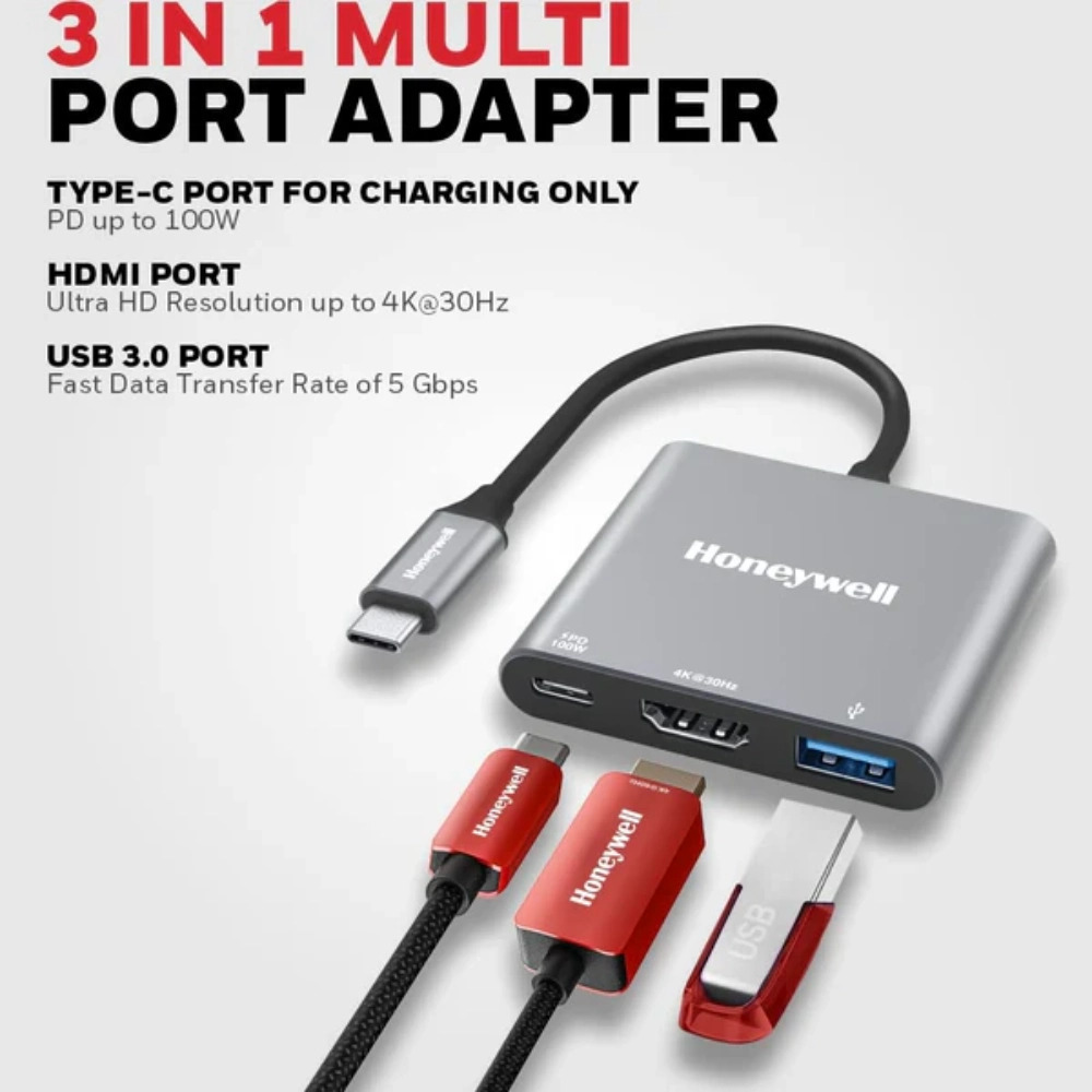 Honeywell Type C to HDMI with PD charging & USB 3.0 Converter (Open Box) - Image 2