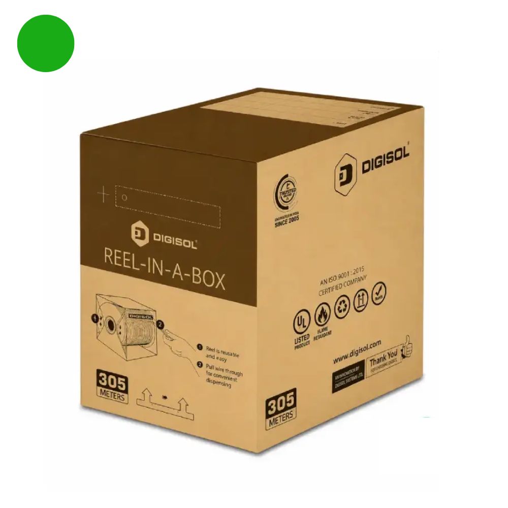 Digisol CAT6 Lan Cable 305m (Green) 23AWG