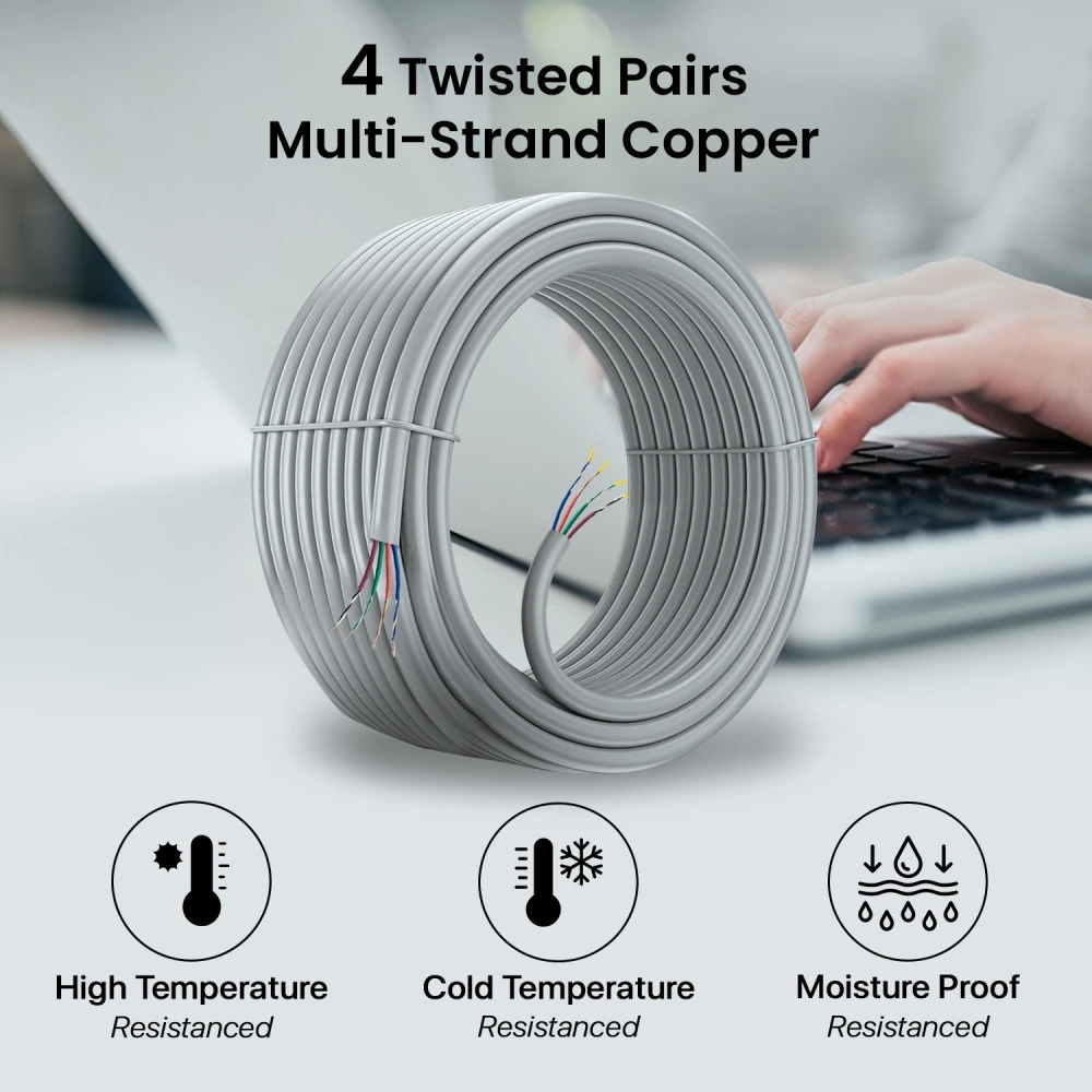 EVM CAT6 Lan Cable 100m Copper 24 AWG (Grey) - Image 2