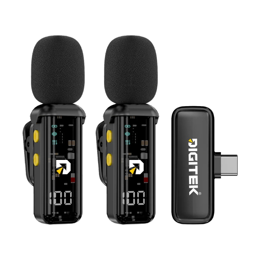 DigiTek Wireless Microphone Type C With 2 Mic (DWM 015) - Image 2