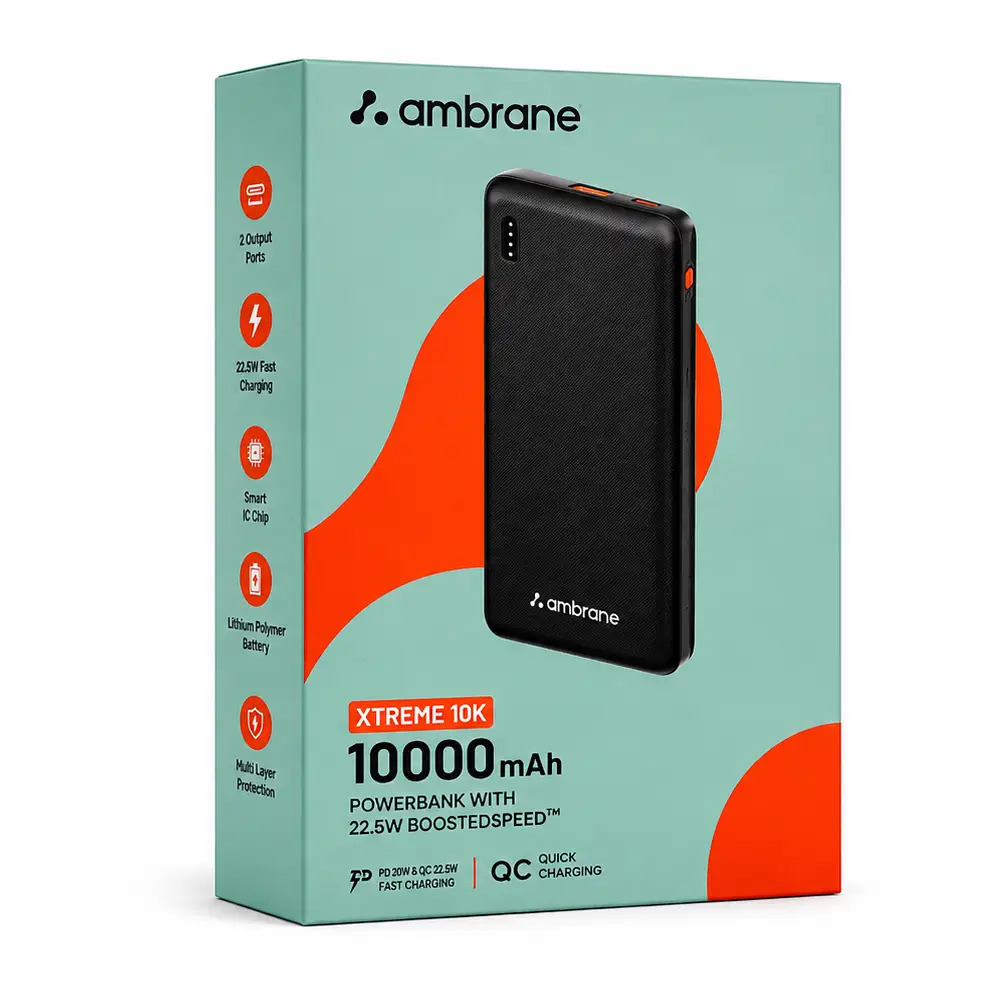 Ambrane Power Bank 10000 mAh (Xtreme 10K)