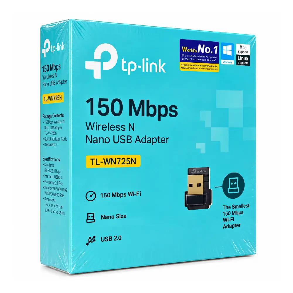 TP-Link 150Mbps Wireless N Nano USB Adapter (TL-WN725N)