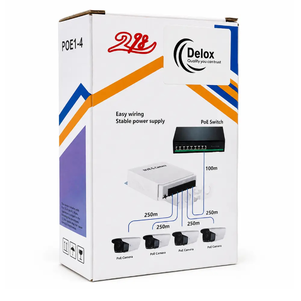 Delox 4 Port Poe Extender 104JF