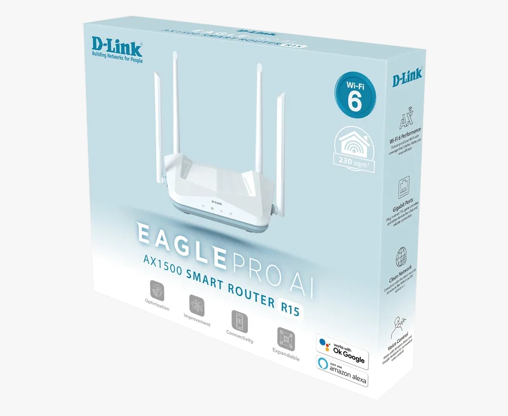 D-link Wireless Router Dual Band Giga R15 (Eagle Pro Ai) 1500 Mbps