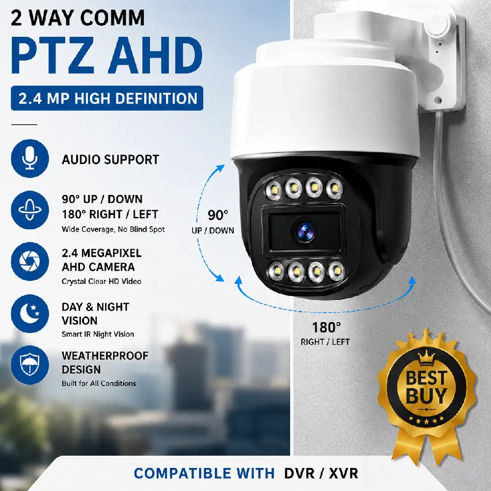 A+ Products 2.4MP PTZ AHD Camera With Audio Compatible with DVR /XVR (PT-3M-01) - Image 2