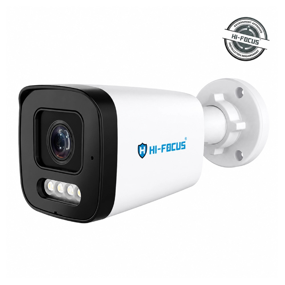 Hi-Focus 4MP IP Hybrid Bullet Camera 4mm With Mic Metal Body (T4504-ADL-R1) - Image 2