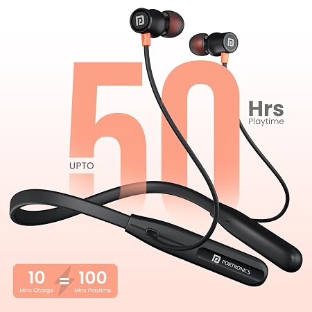 Portronics Harmonics Prime Wireless Neckband Earphones 50H Playtime (POR 3497) - Image 2