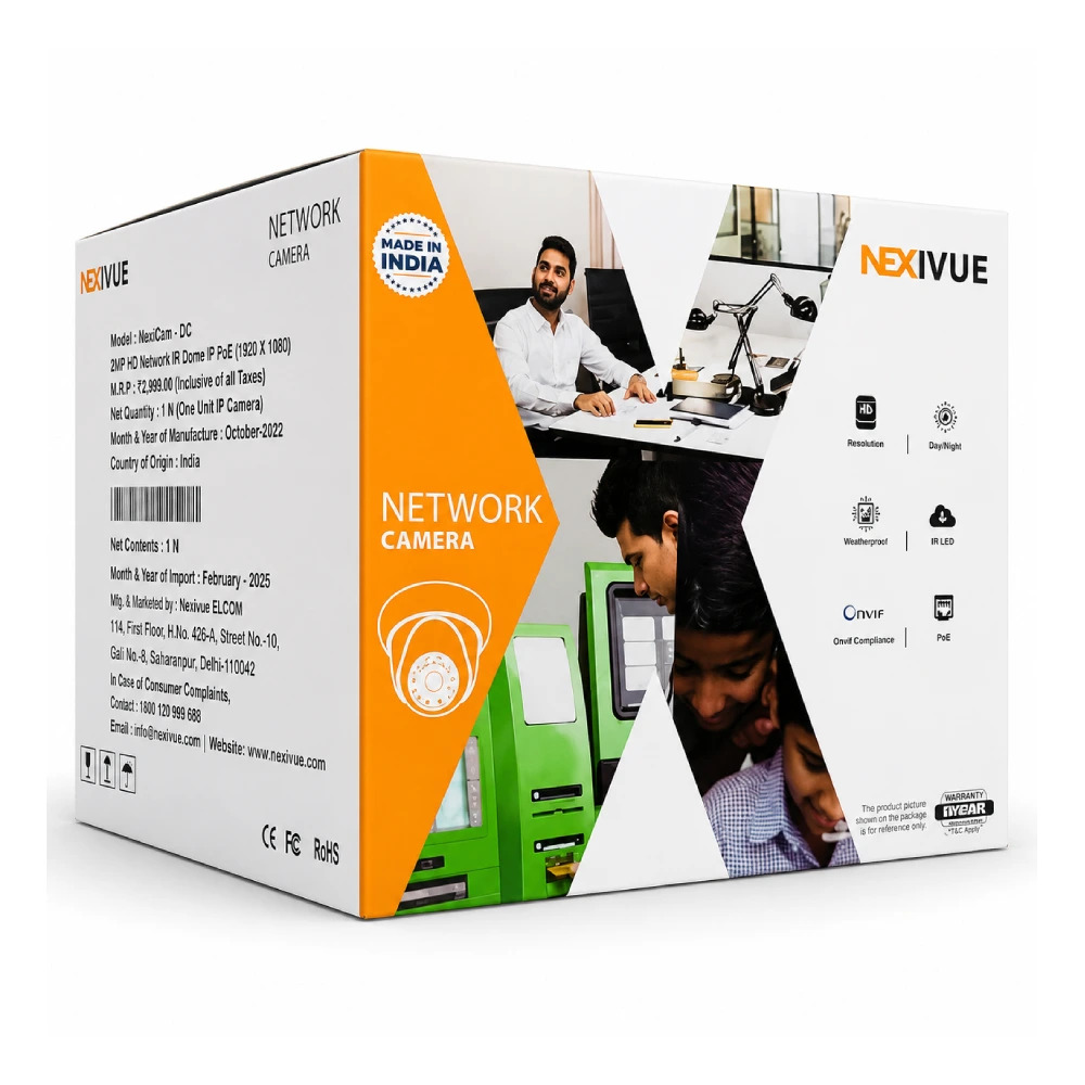 Nexivue 4MP IP Hybrid Dome Camera 3.6mm With Mic (5A4EU-4)