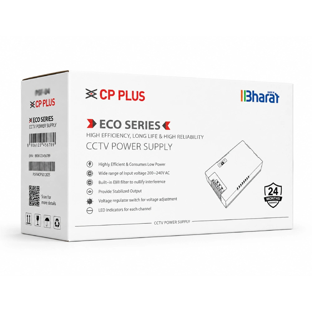 CP-Plus CCTV Power Supply Eco 8ch 12v/10a (PD08V3)