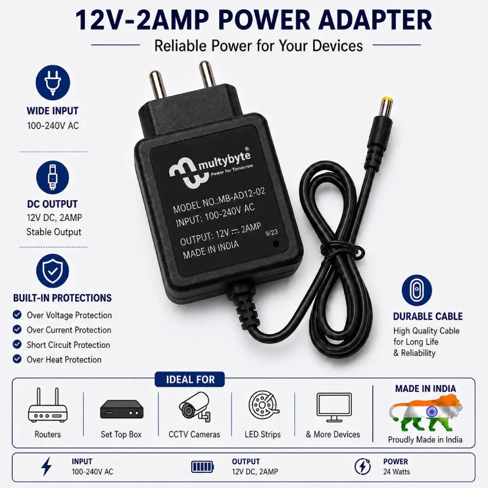 Multybyte Multi Purpose Power Adapter 12v/2a - Image 3