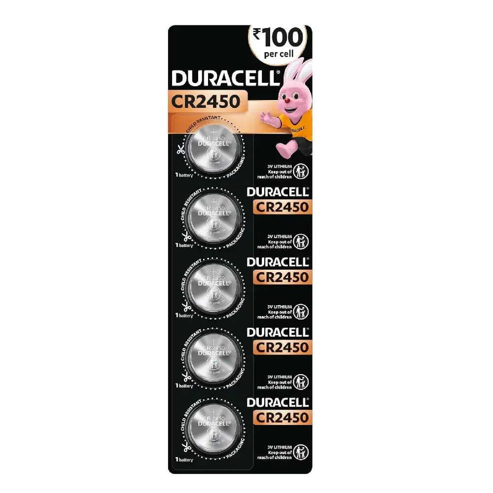 Duracell Cmos Battery 3V CR2450 (Pack of 5)