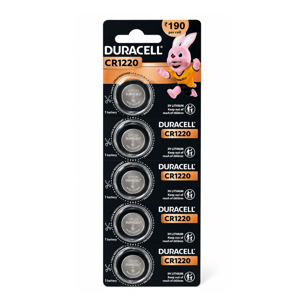 Duracell Cmos Battery 3V CR1220 (Pack Of 5)