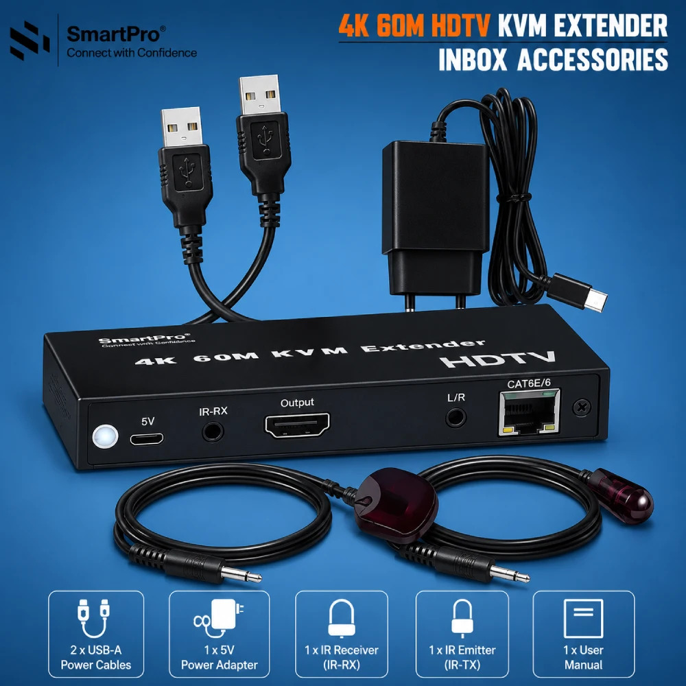 Smart-Pro HDMI KVM Extender 4K 60m (SP-HDKV4K-60) - Image 2