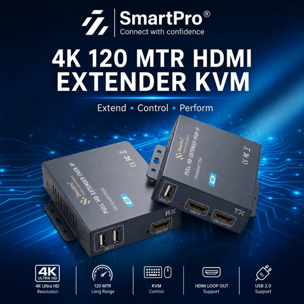 Smart-Pro HDMI KVM UTP Extender 4K 120m (SP-4KHDKV-120)