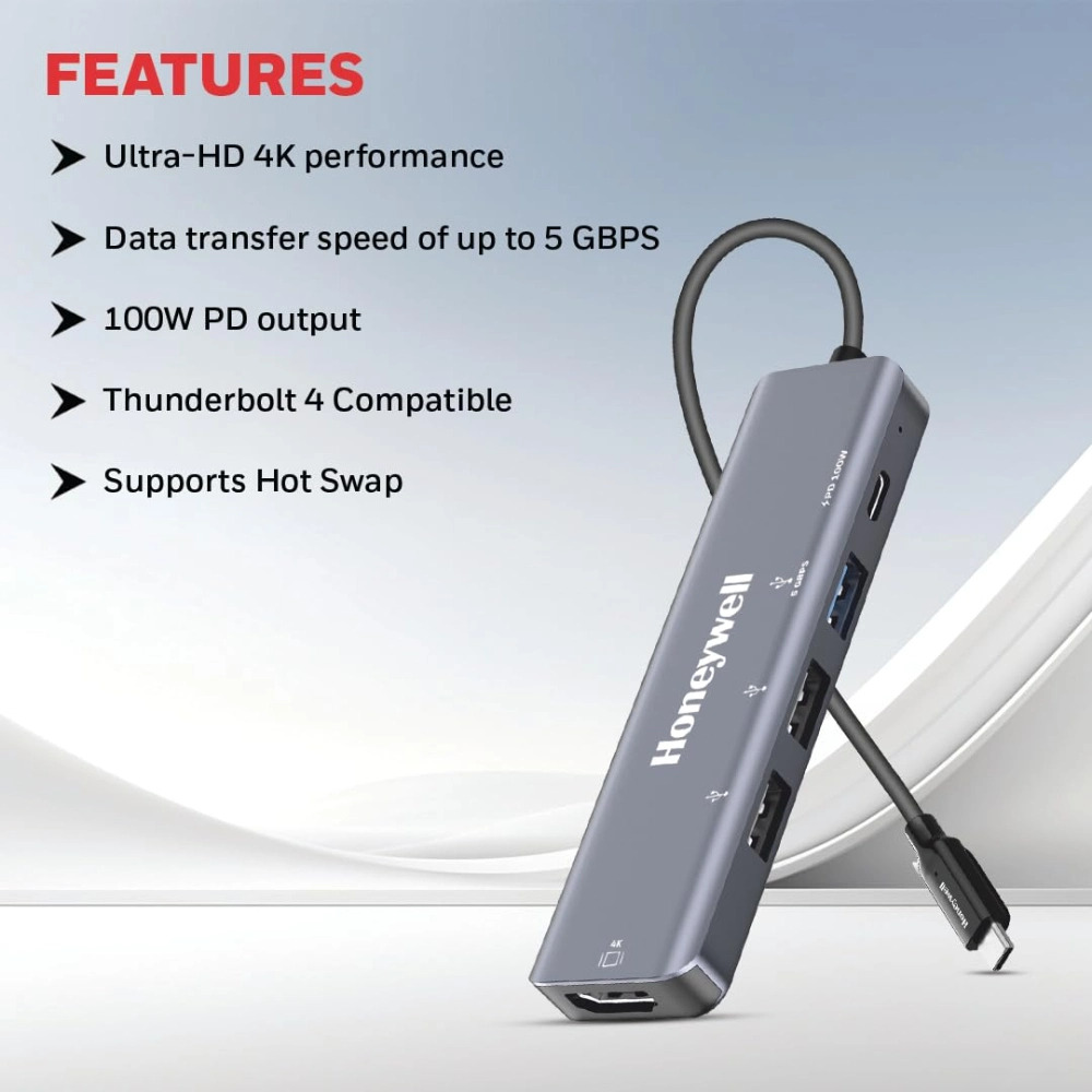 Honeywell Type C Docking Station 5 in 1 (USB | Type C | HDMI) (Open Box) - Image 3