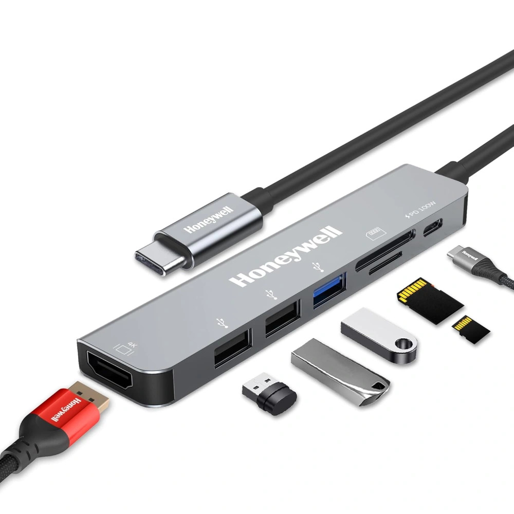 Honeywell Type C Docking Station 7 in 1 (USB | Type C | HDMI | SD Card) (Open Box) - Image 2