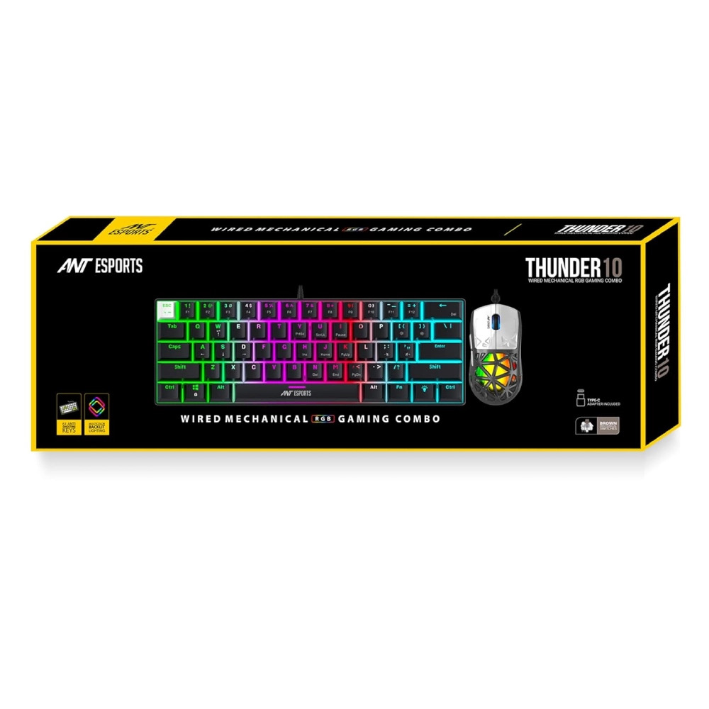 Ant Esports USB Gaming Keyboard Mouse Combo THUNDER 10 RGB