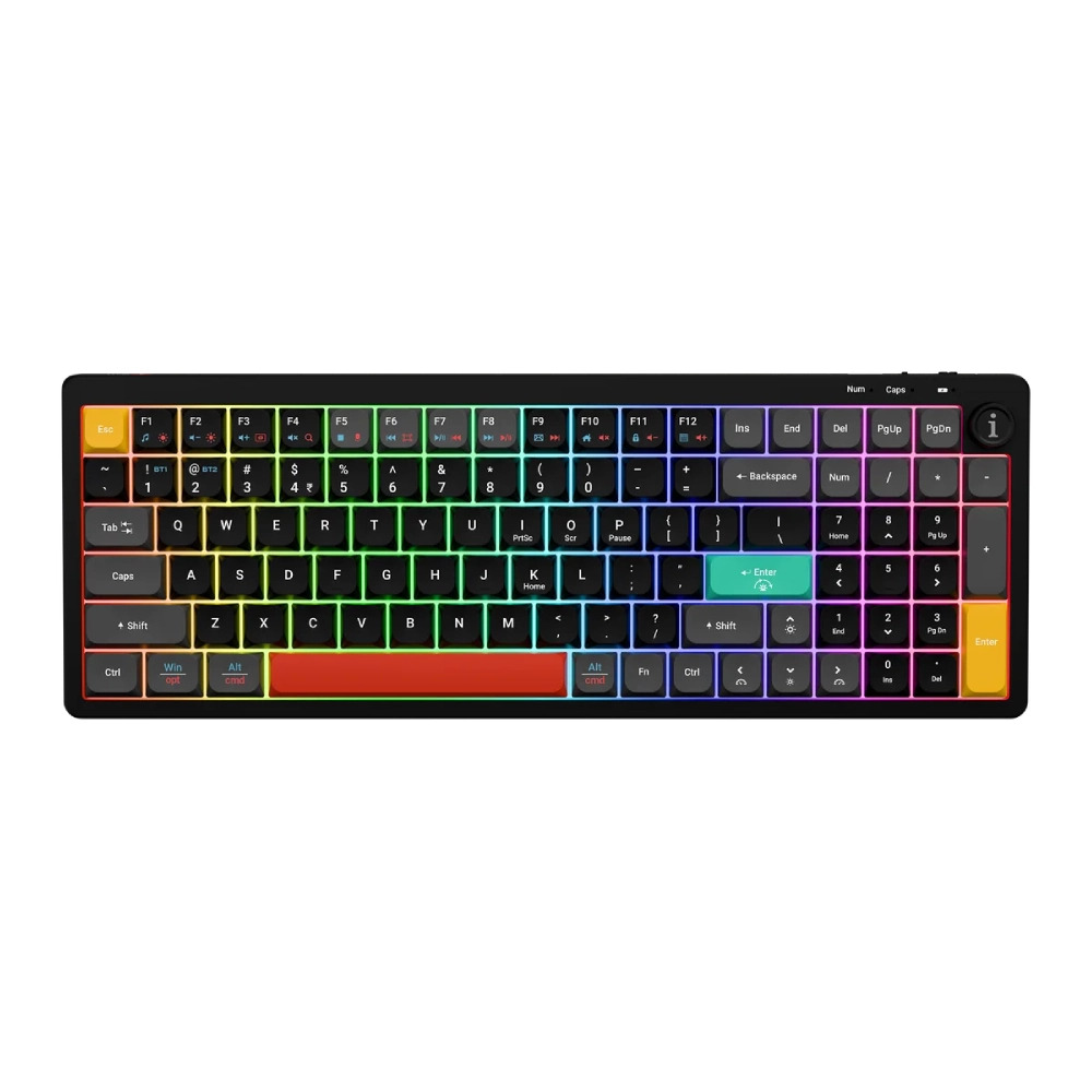 Iball Hybrid Wireless Keyboard RGB QWERTY S600 (Black) - Image 3
