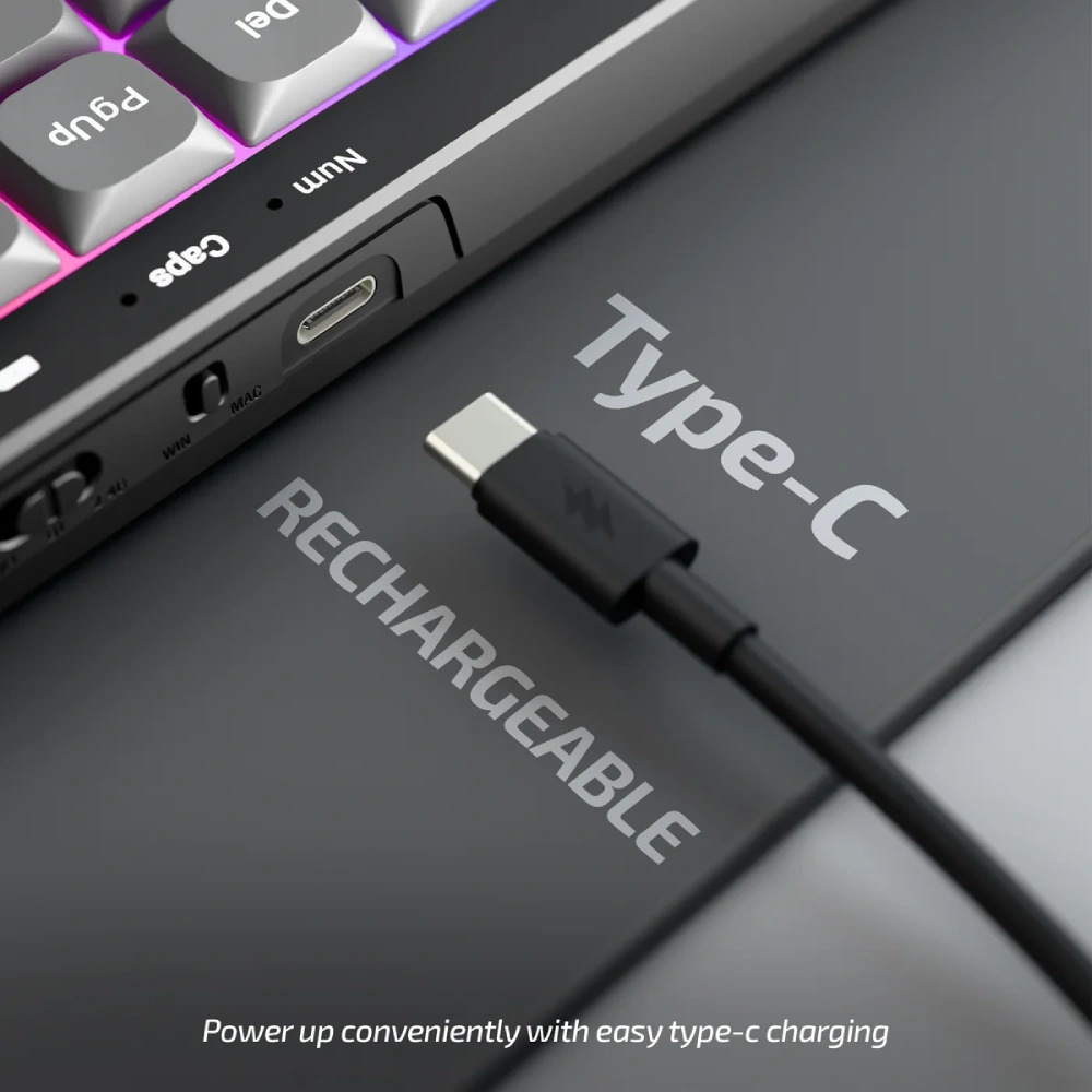 Iball Hybrid Wireless Keyboard RGB QWERTY S600 (White) - Image 3
