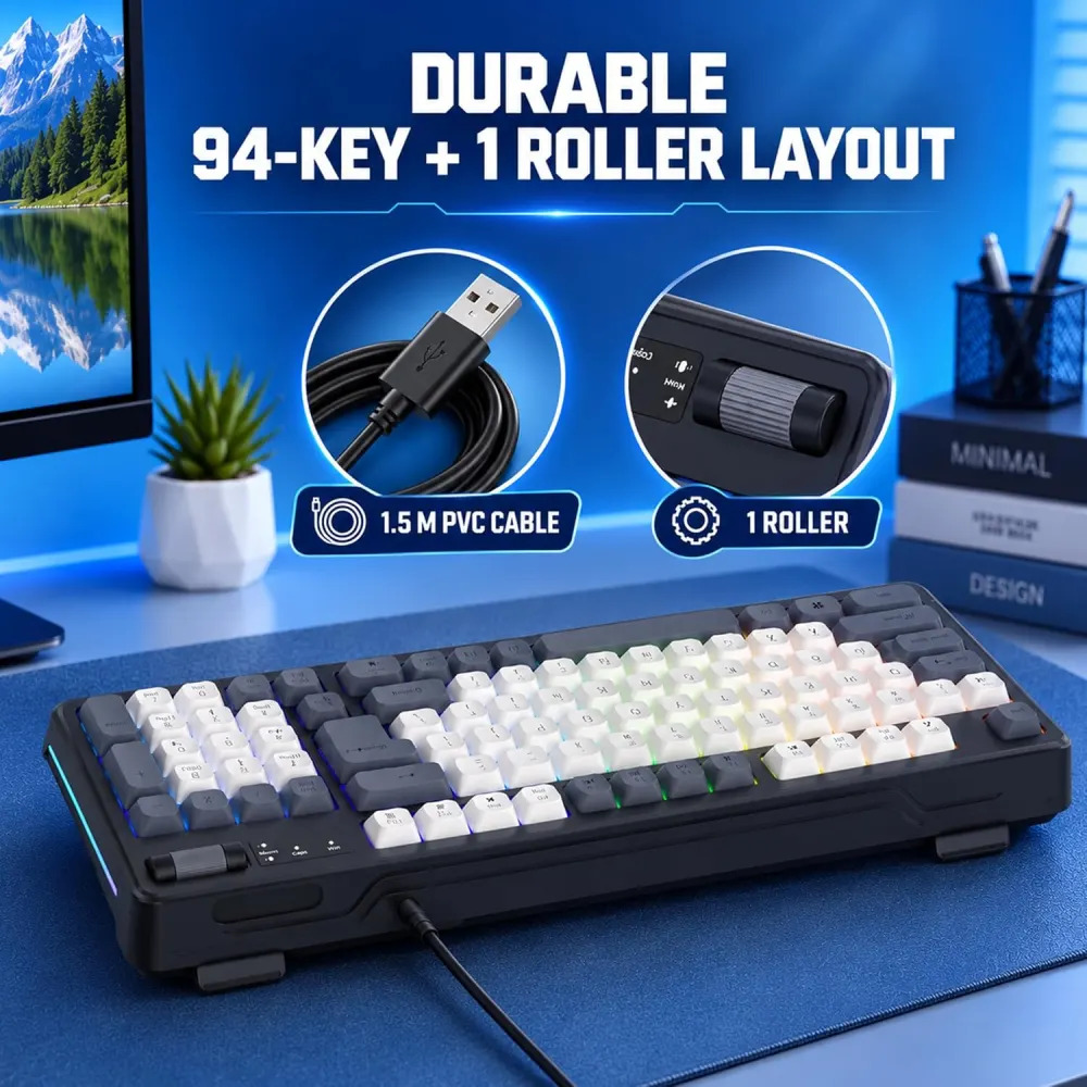 Ant Esports USB Gaming Keyboard RGB MK740 Rainbow Led - Image 5