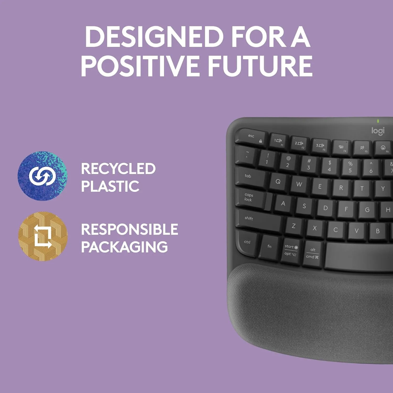 Logitech Wireless Keyboard with Cushioned Palm Rest Wave Keys - Image 3