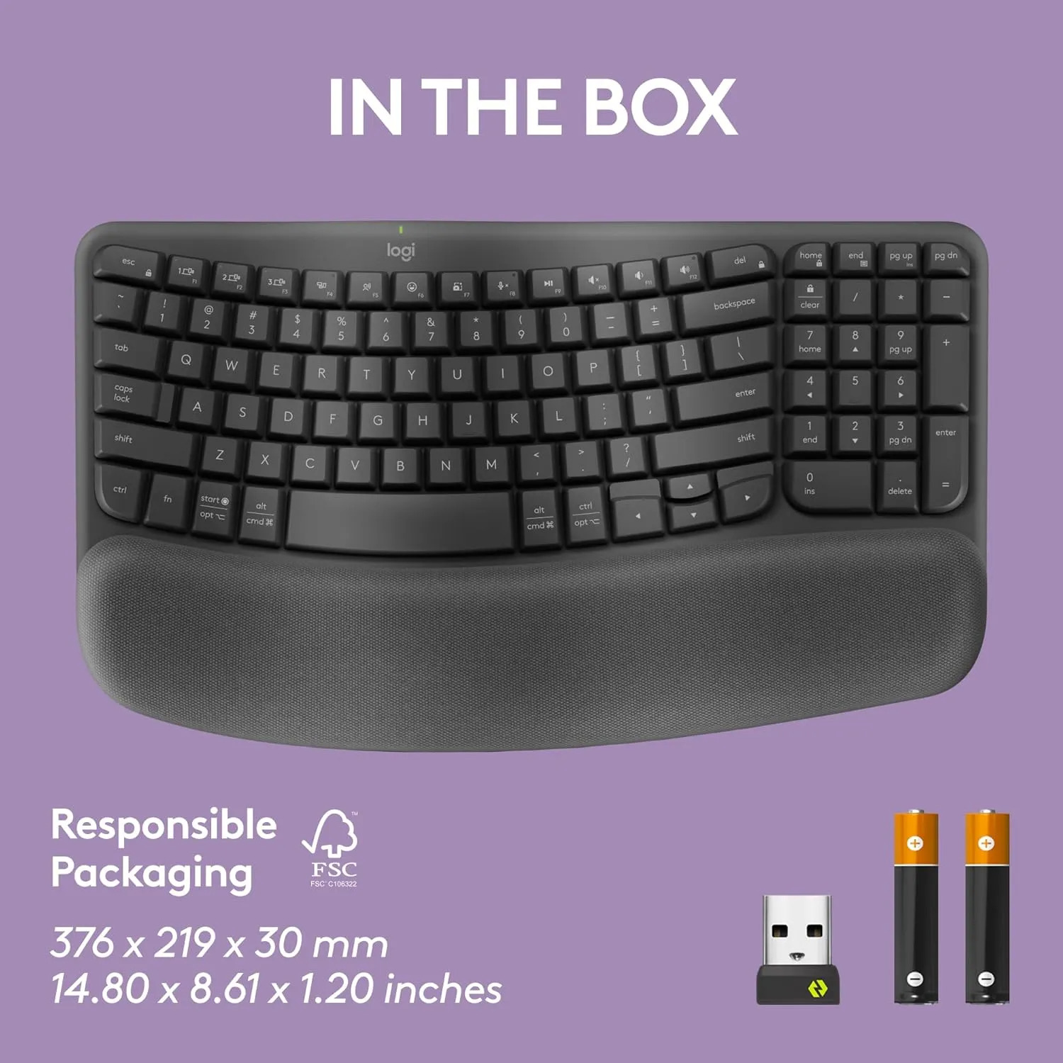 Logitech Wireless Keyboard with Cushioned Palm Rest Wave Keys - Image 4