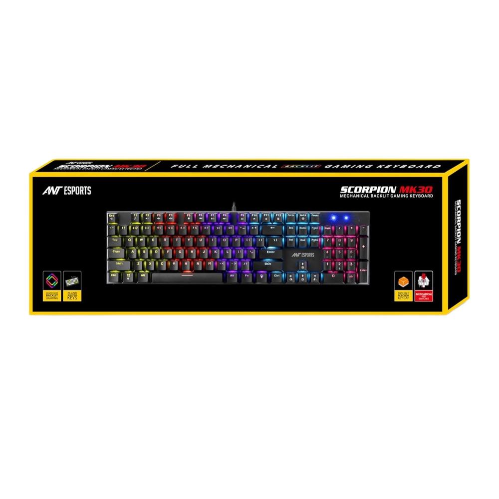 Ant Esports USB Mechanical Gaming RGB Keyboard (Scorpion MK30)