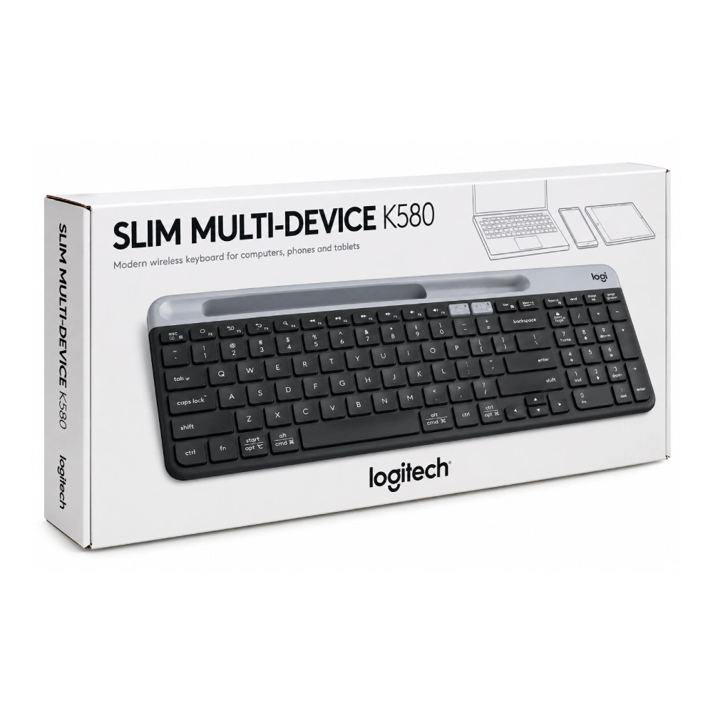 Logitech Wireless Keyboard K580 Slim Multi-Device Black