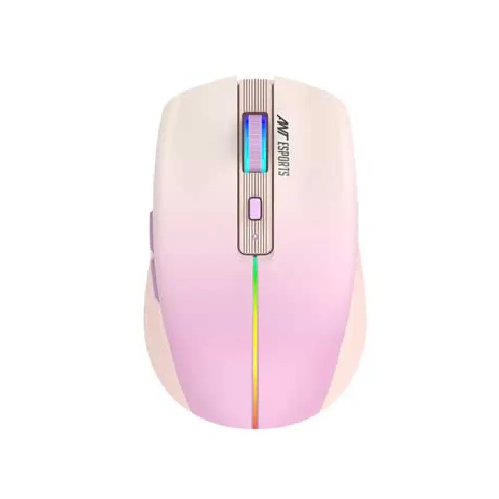 Ant Esports Wireless Gaming Mouse LED GM400W (Light Pink) - Image 2
