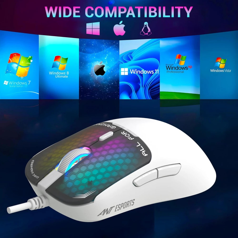 Ant Esports USB Gaming Mouse RGB VIRTUS 100 White - Image 4
