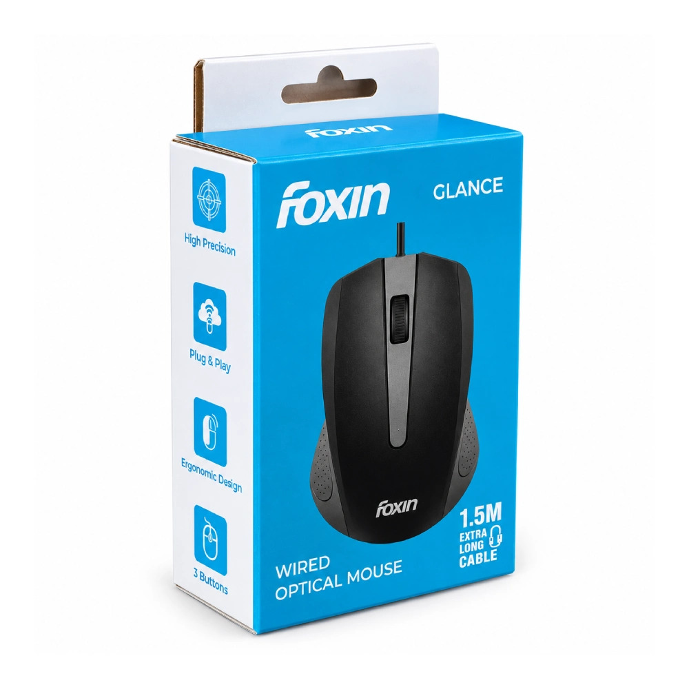 Foxin USB Mouse Grey (Glance)