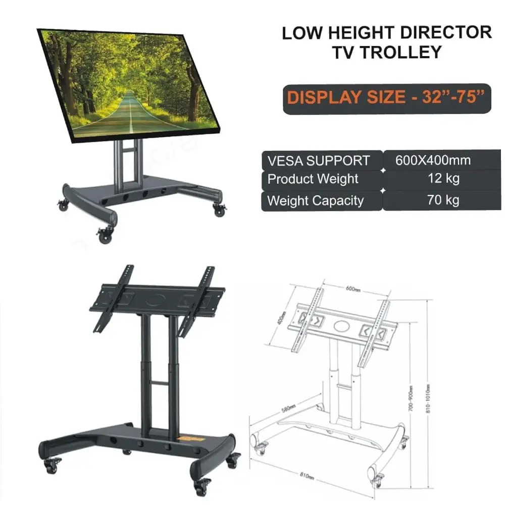 LED MOBILE Portable Trolly Stand 32"-75" (AVA 1600) - Image 4