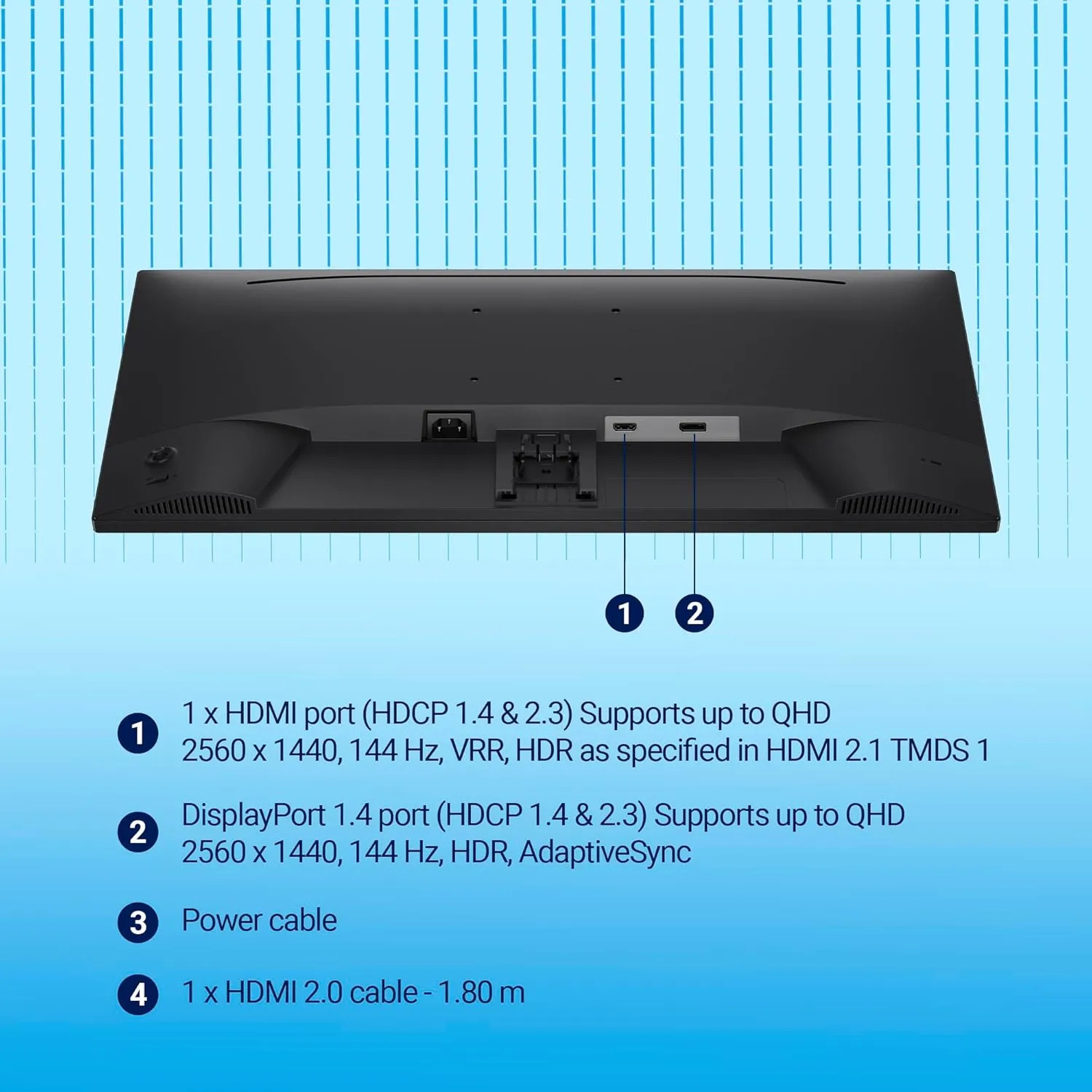 Dell Led Monitor 27" QHD IPS 144Hz HDMI | DP | 2K  (SE2726D) - Image 2