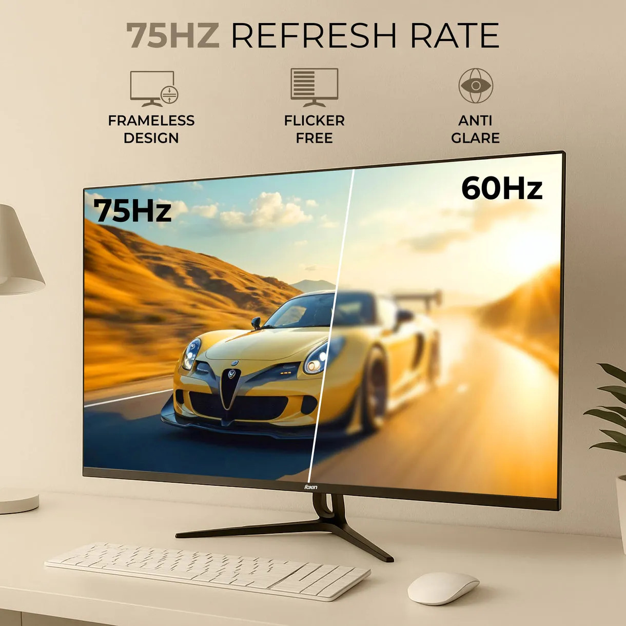 Foxin LED Monitor 32" IPS FHD 75Hz with HDMI | VGA | Speaker (Elite 32) - Image 3