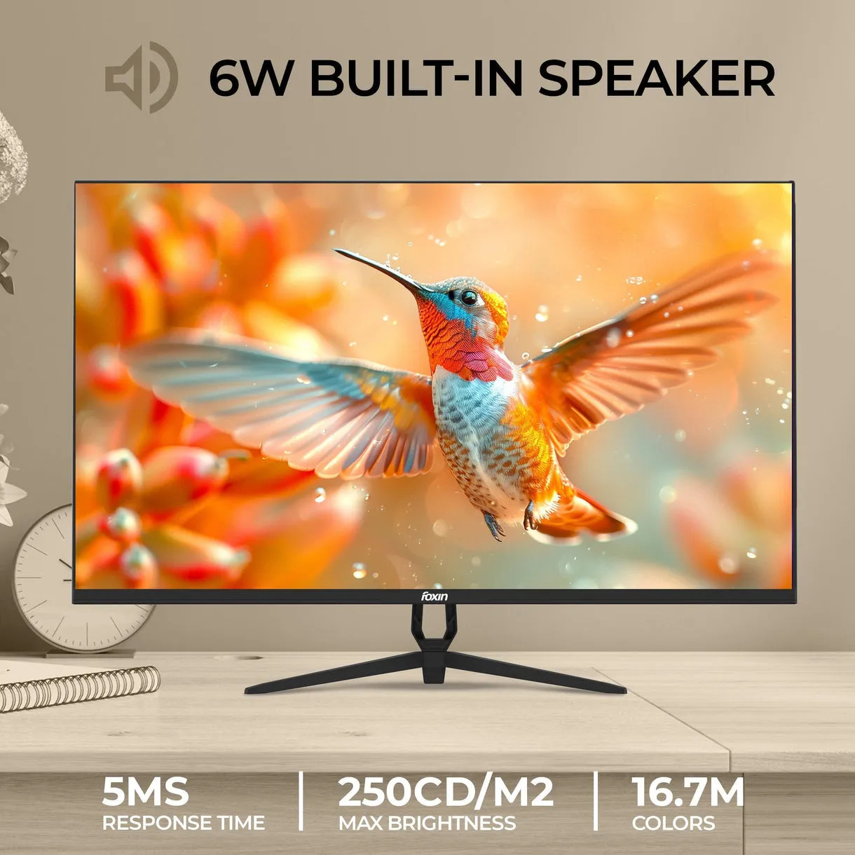 Foxin LED Monitor 32" IPS FHD 75Hz with HDMI | VGA | Speaker (Elite 32) - Image 4