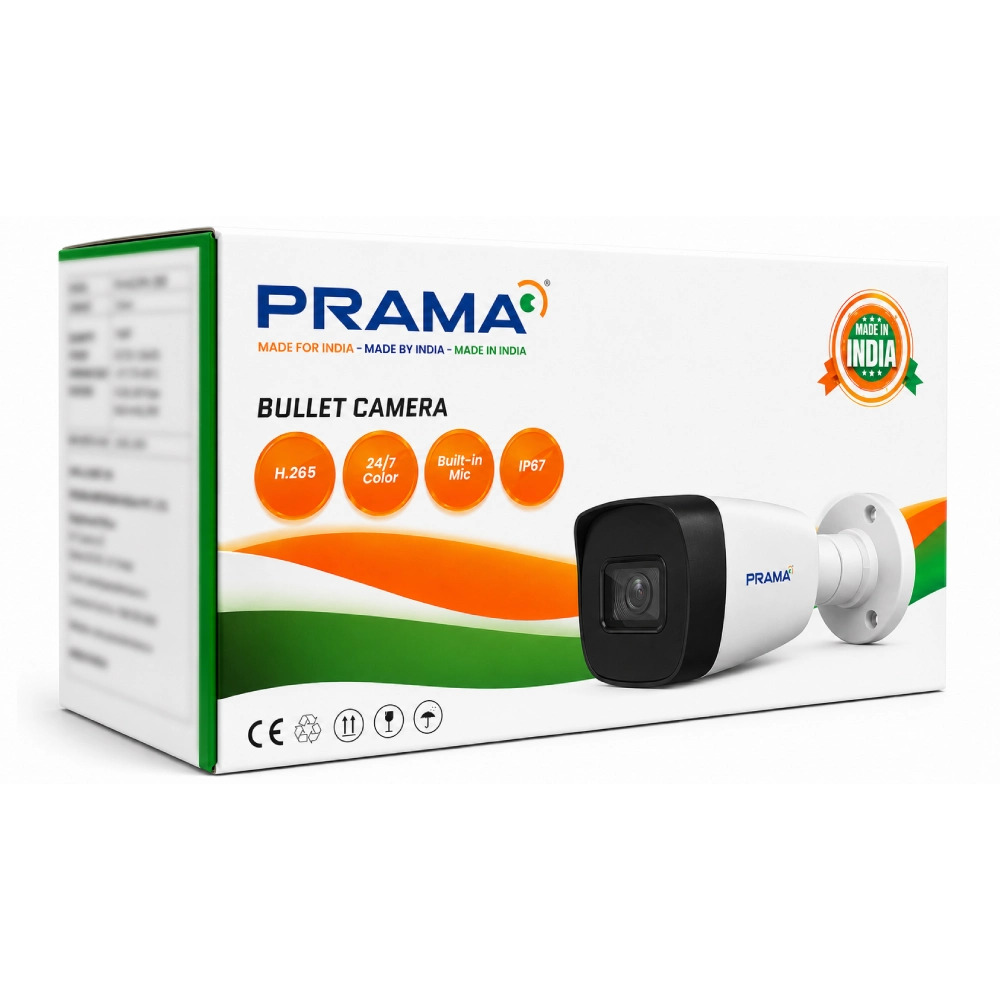 PRAMA IP BULLET CAMERA 2MP HYBRID WITH MIC 4mm (NC320P1-WNM-D2)
