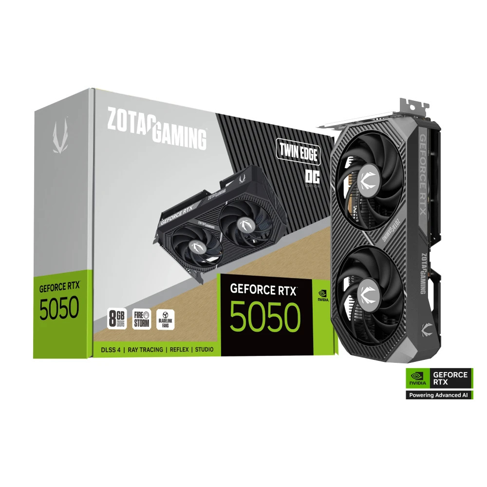 ZOTAC Nvidia Graphic Card RTX 5050 Twin Edge OC 8GB DDR6 Dual Fan