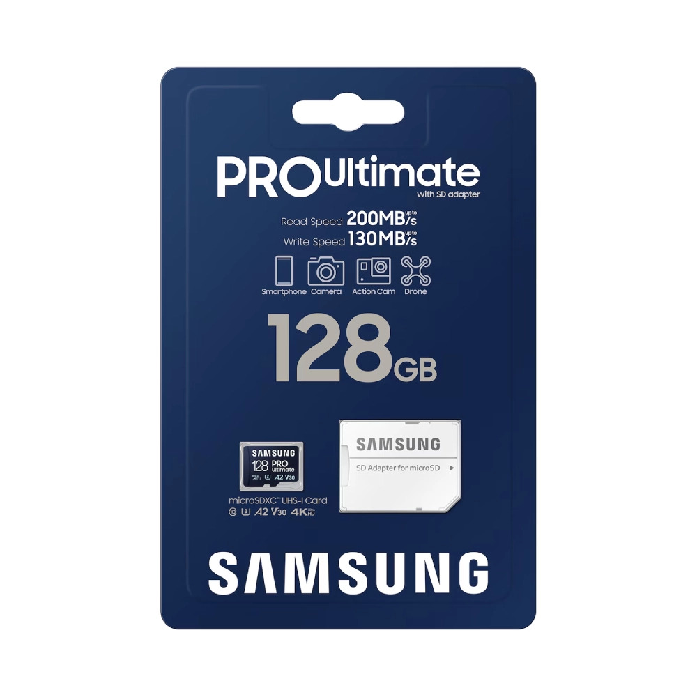 Samsung Micro SD Card 128GB PRO Ultimate with Adapter For DSLR Camera