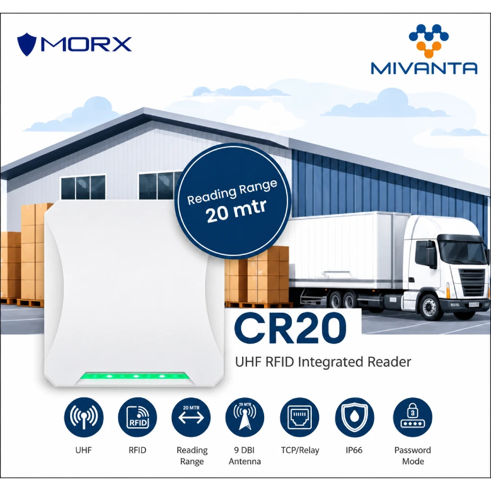 MORX UHF Integrated Long Range RFID Reader CR20 with TCP/IP and Relay - Image 2