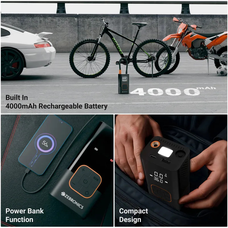 Zebronics Tire Inflactor With Power Bank Zeb 17TI4 - Image 3