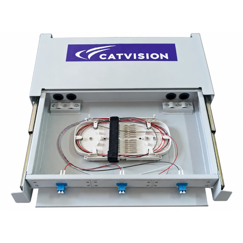 CATVISION Patch Panel Unit LIU Fully Loaded Rack Mount Sliding LC/UPC (6F) - Image 4