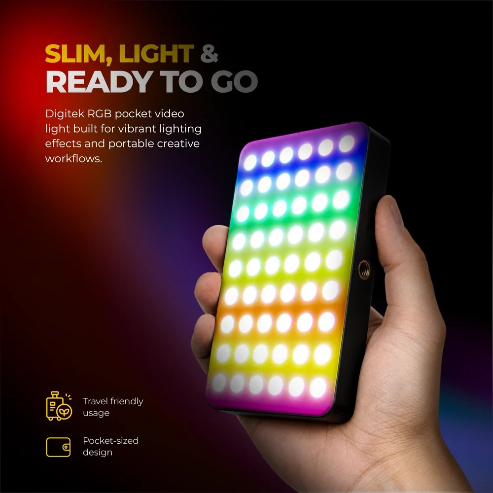 DigiTek Portable RGB LED Video Light With Built In Battery (D7W RGB) - Image 5