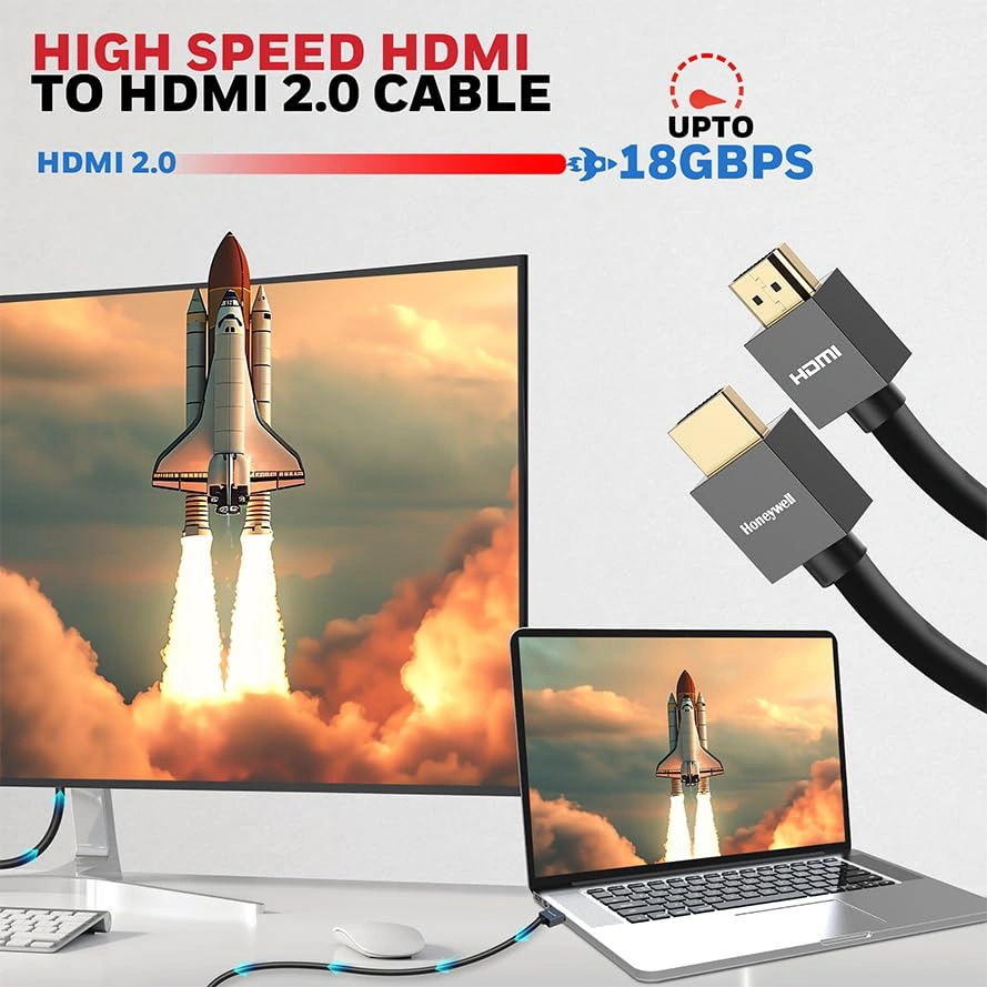 Honeywell Slim HDMI Cable With Etherent 4K 60Hz 2m - Image 2