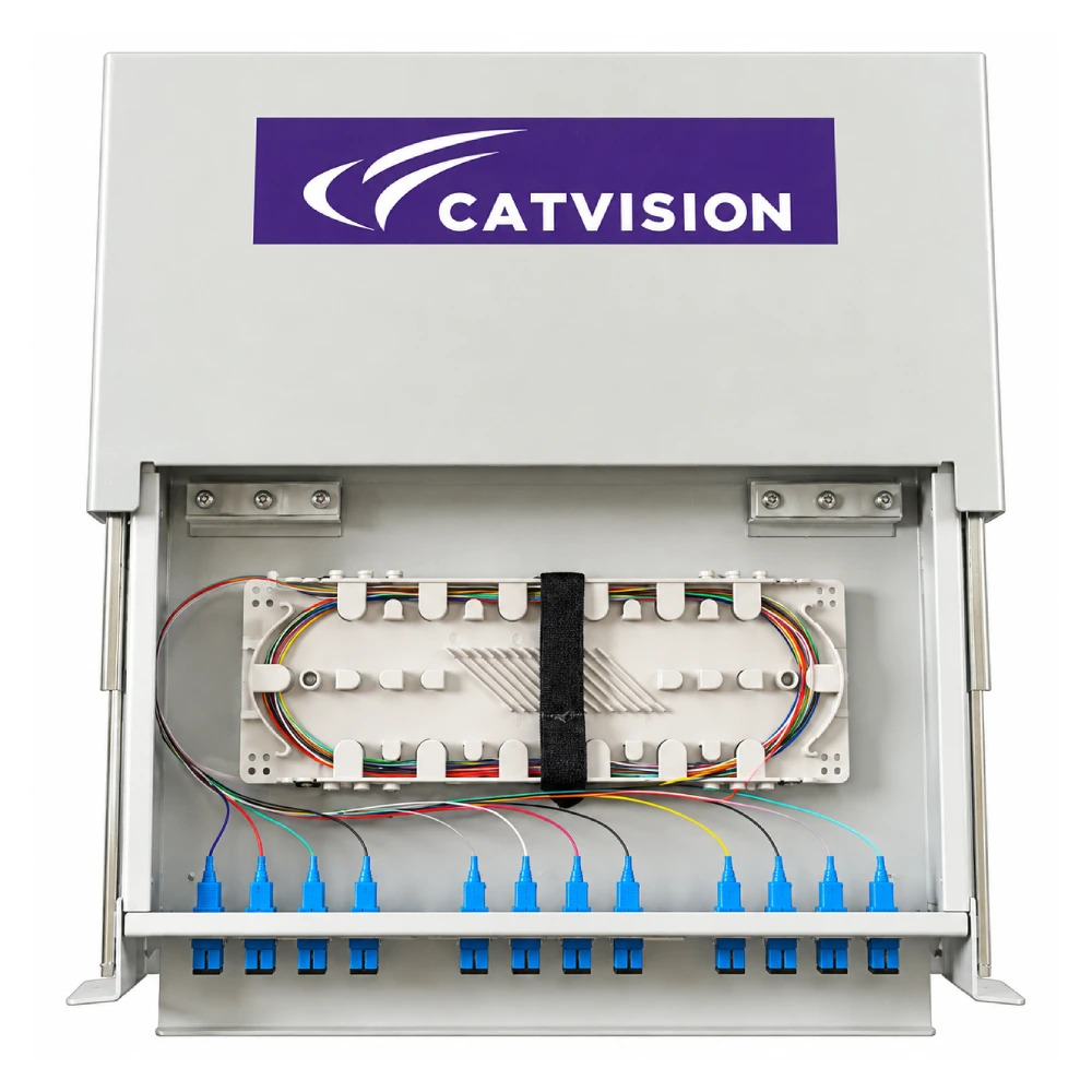 CATVISION Patch Panel Unit LIU Fully Loaded Rack Mount Sliding SC/UPC (12F)