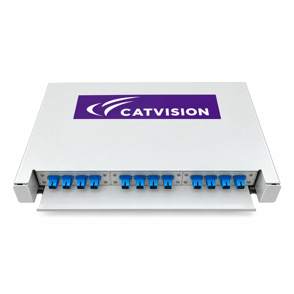 CATVISION Patch Panel Unit LIU Fully Loaded Rack Mount Sliding SC/UPC (12F) - Image 3
