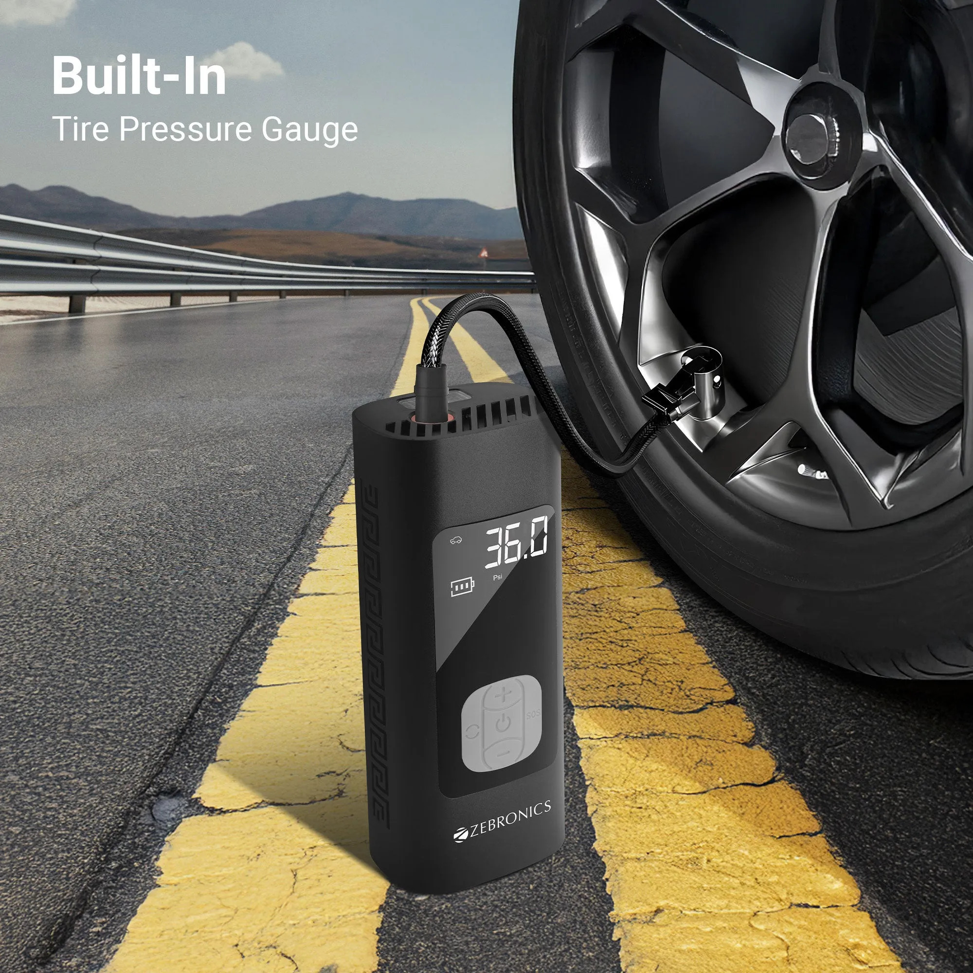 Zebronics Tire Inflactor With Power Bank Zeb 19TI6 - Image 4